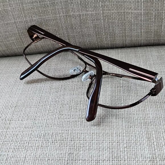 Kirkland Signature Frederick Men Glasses Dk. Brown Tone Metal Eyeglasses Italy - Picture 6 of 12